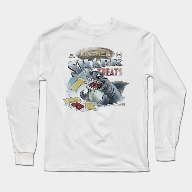 Kintner Shark Treats - Version 2 (Aged) Long Sleeve T-Shirt by FWBCreative